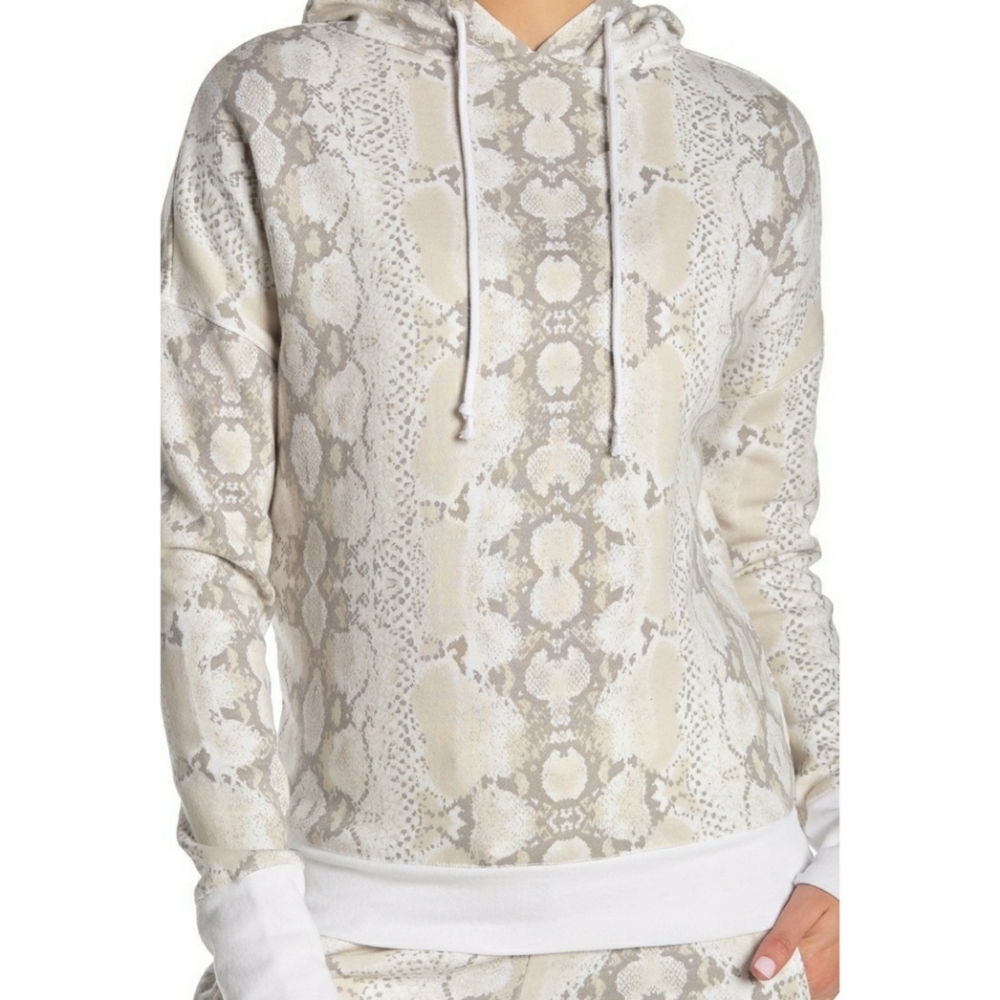 Snake Print Drawstring Hoodie